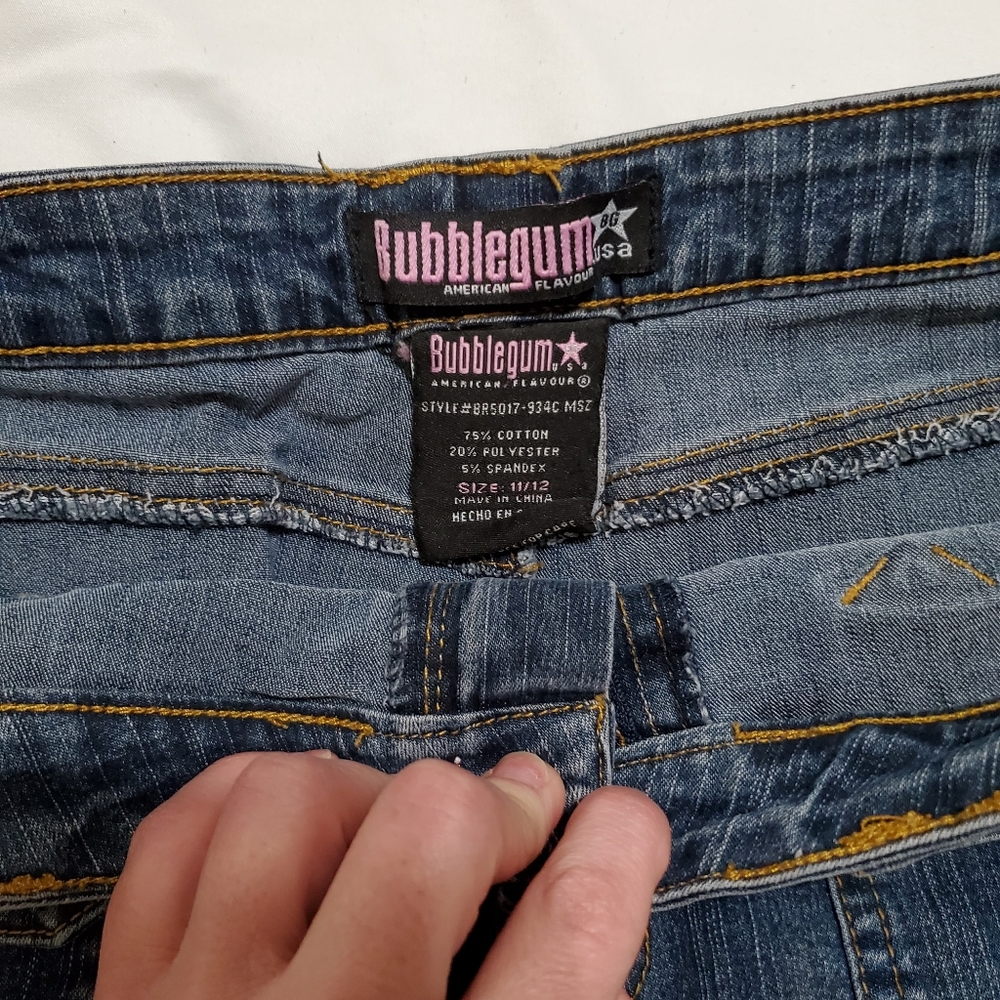BubbleGum Dark Denim Juniors Skirt